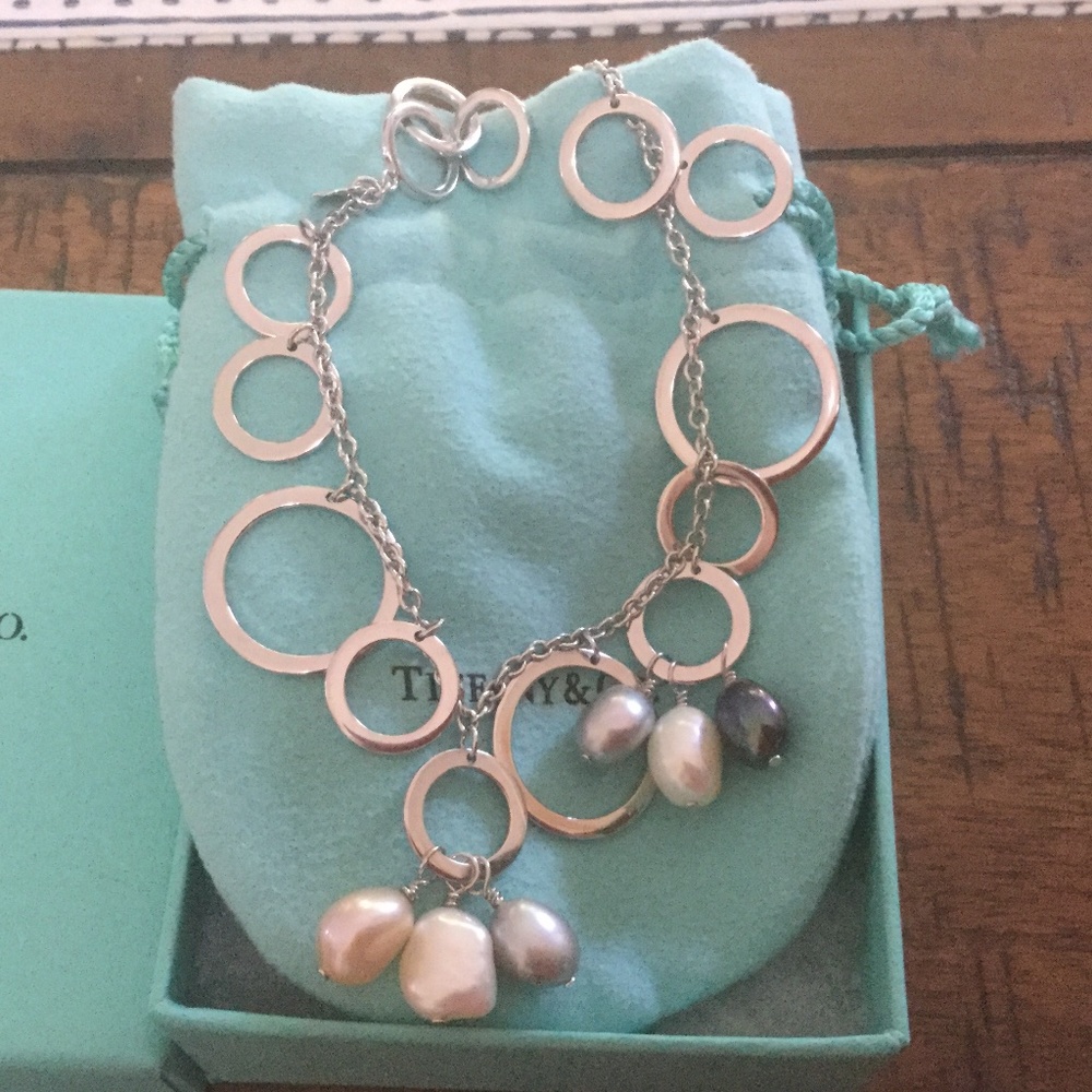 Tiffany Iridesse Sterling Circles and Freshwater Pearl Bracelet